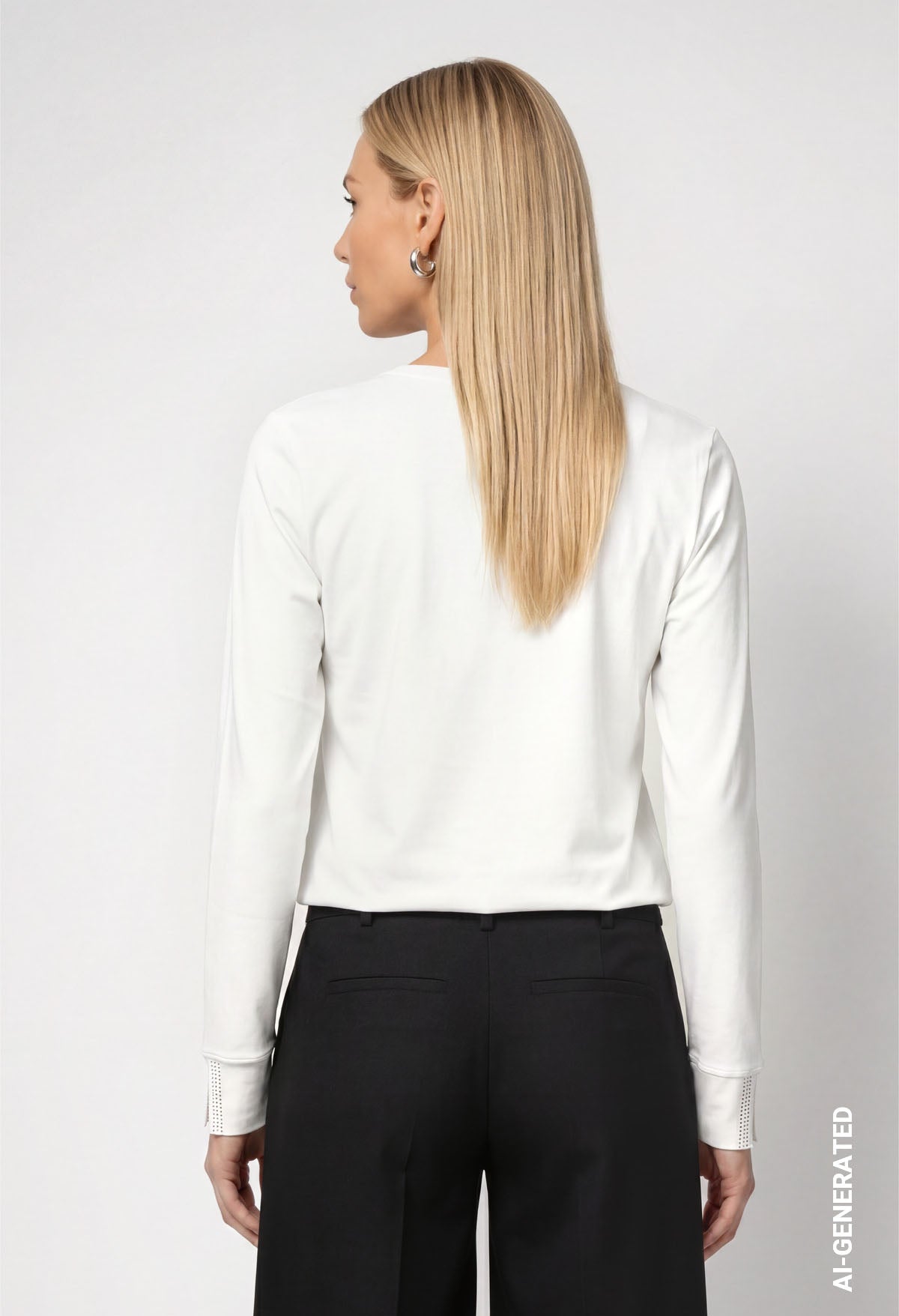 Rhinestone Detail Long Sleeve Top