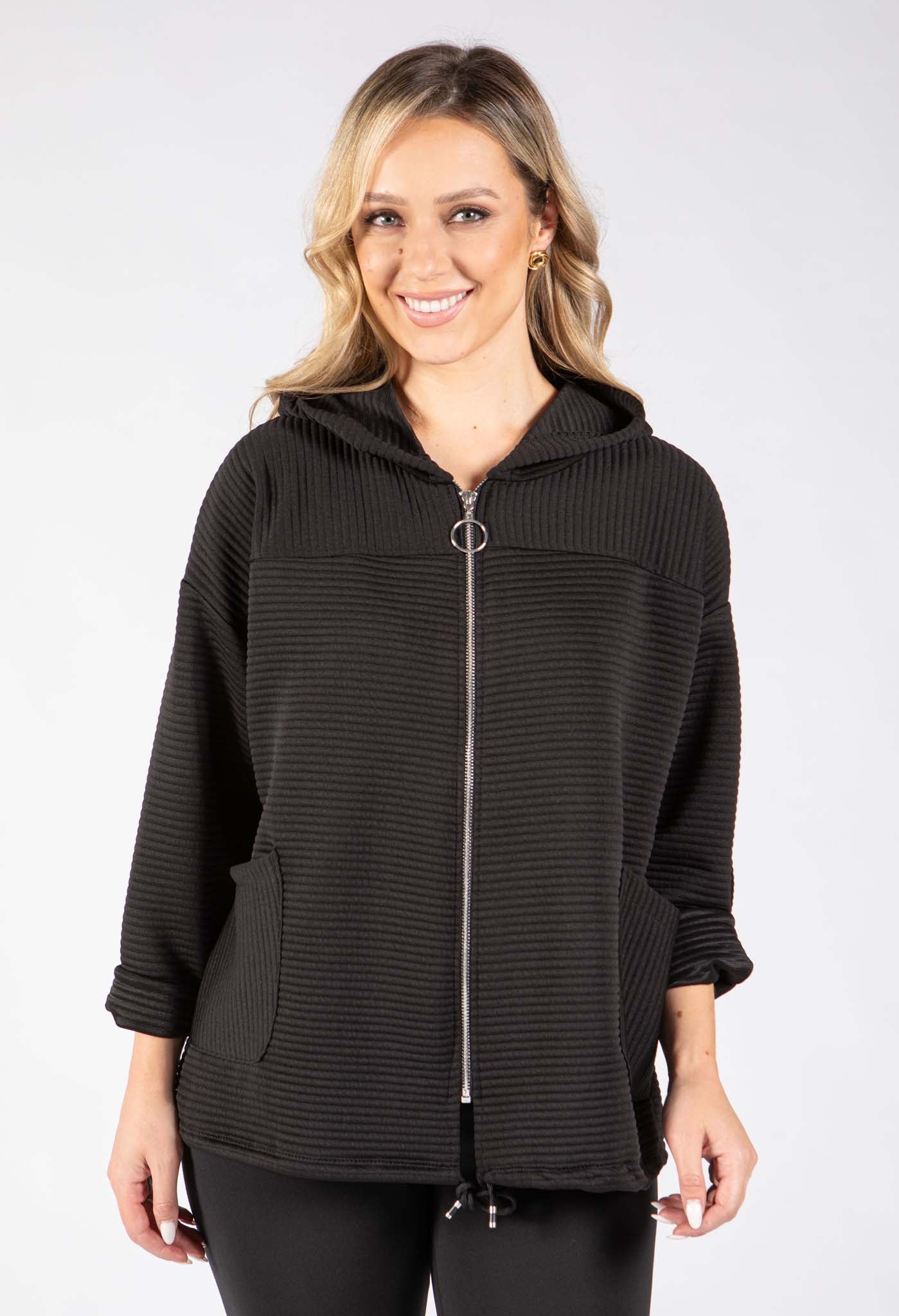 Ribbed Zip-Up Jacket