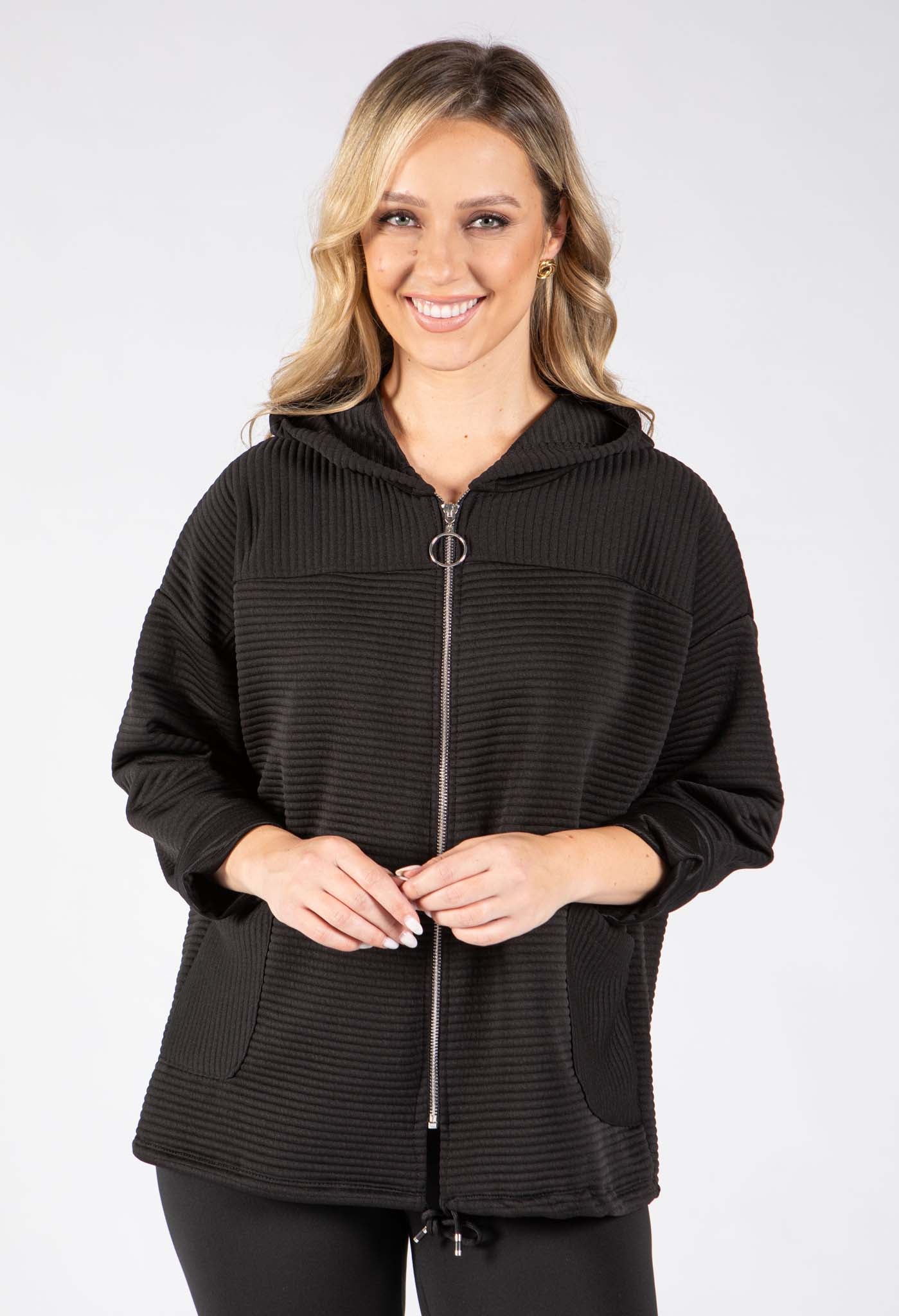 Ribbed Zip-Up Jacket