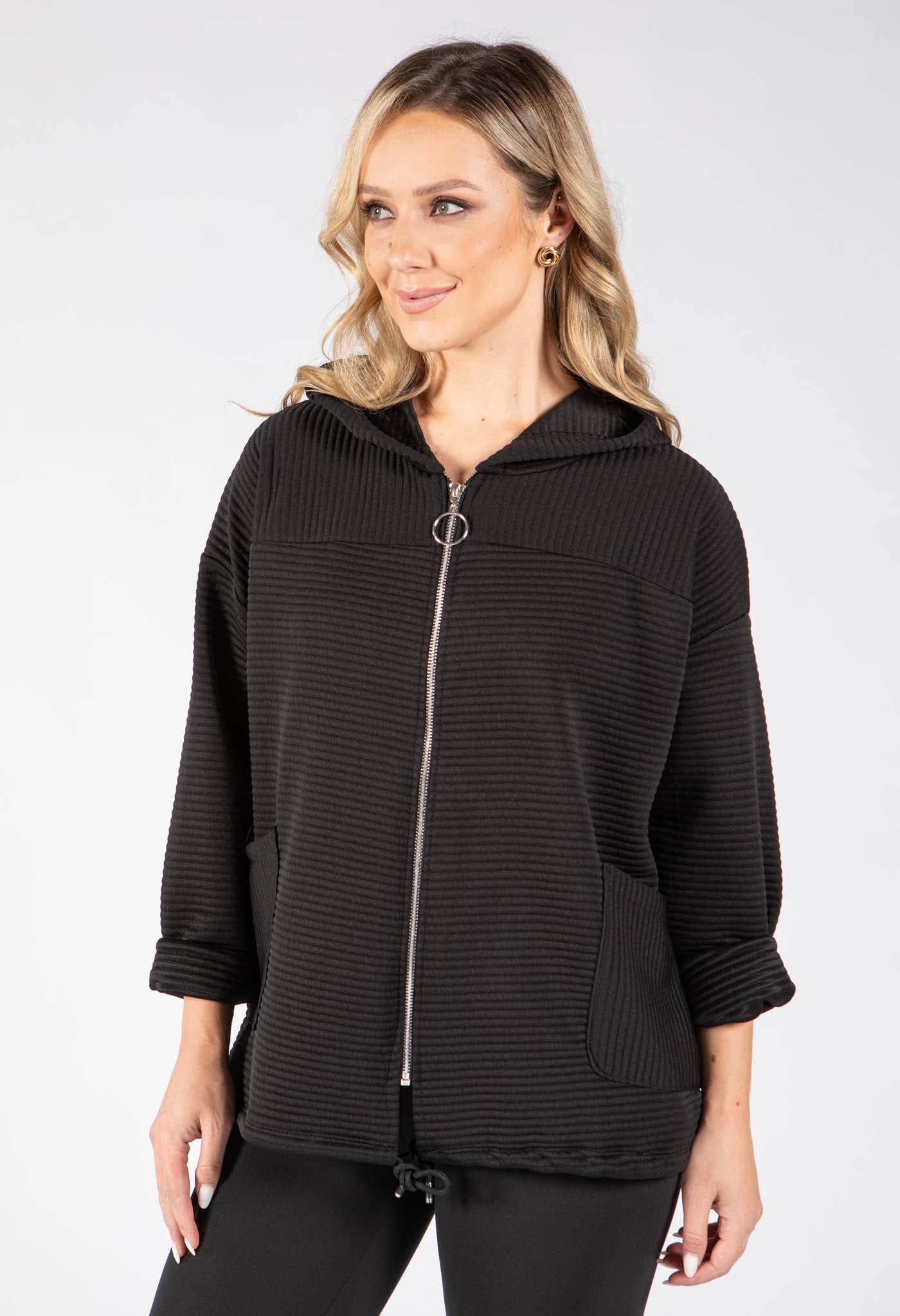 Ribbed Zip-Up Jacket