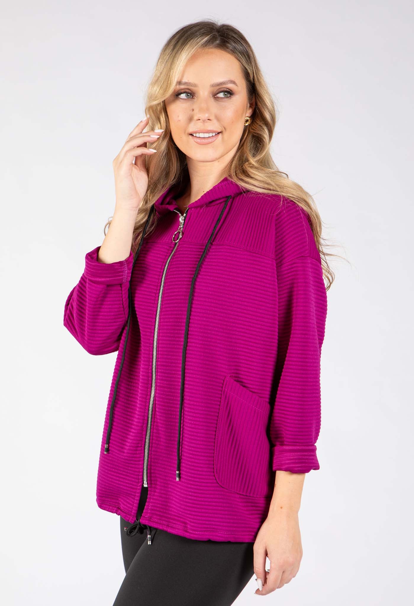 Ribbed Zip-Up Jacket