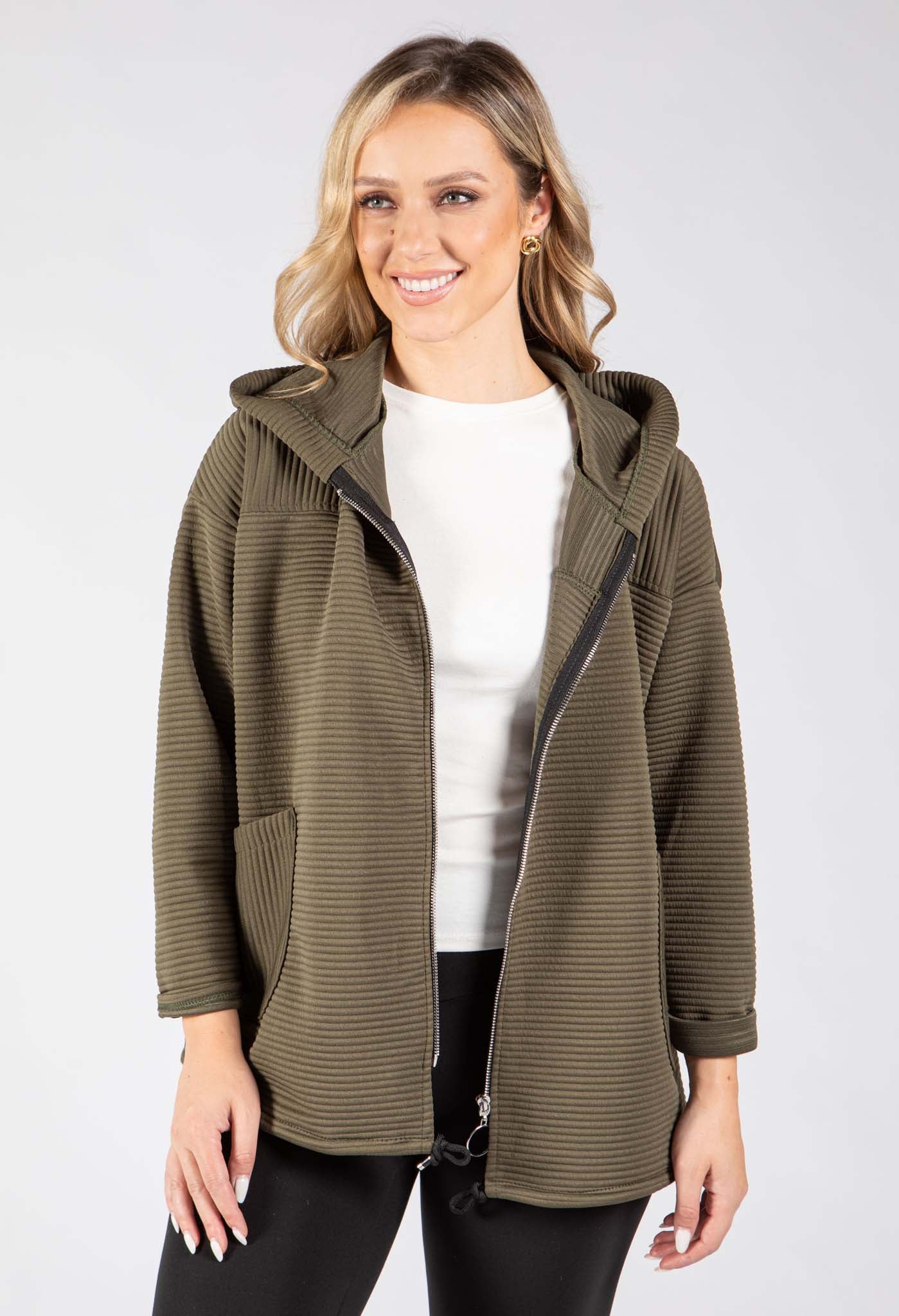 Ribbed Zip-Up Jacket