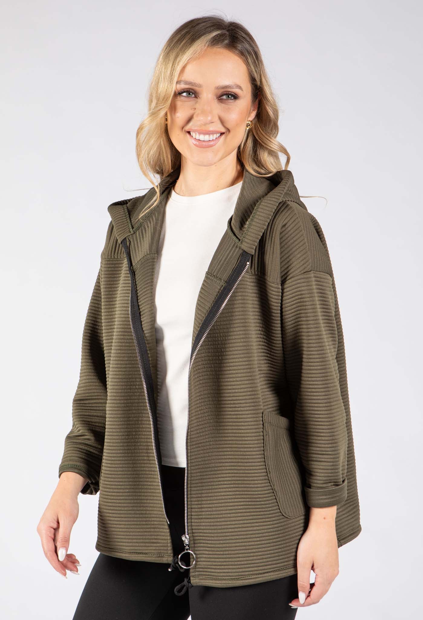 Ribbed Zip-Up Jacket