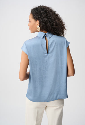 Cap Sleeve High Neck Blouse
