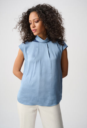 Cap Sleeve High Neck Blouse