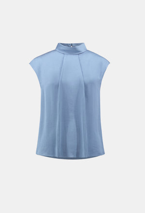 Cap Sleeve High Neck Blouse
