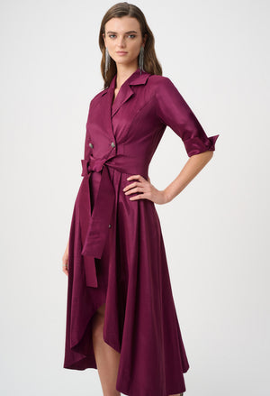 Taffeta Fit and Flare Wrap Dress