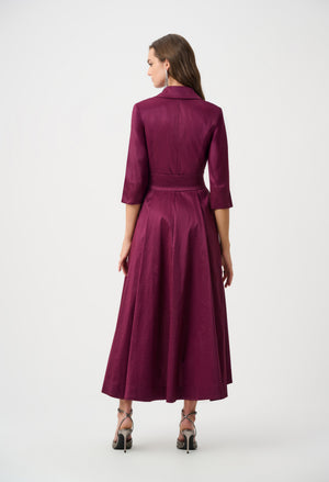 Taffeta Fit and Flare Wrap Dress