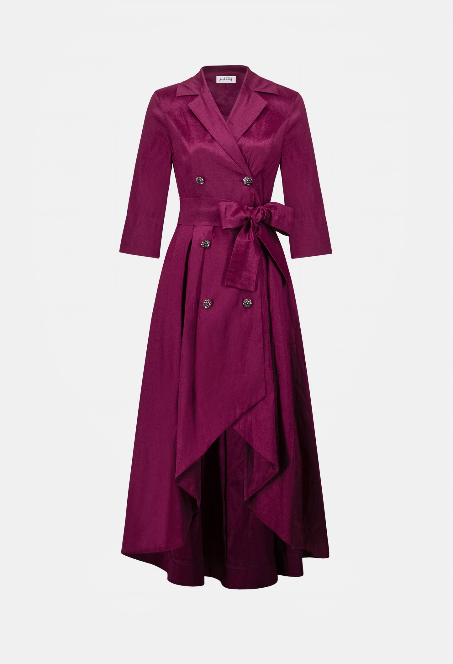 Taffeta Fit and Flare Wrap Dress