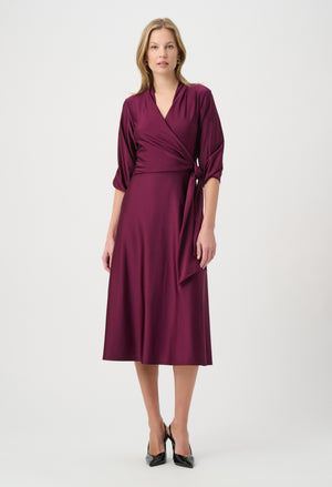 V-neck Belted Midi Dress