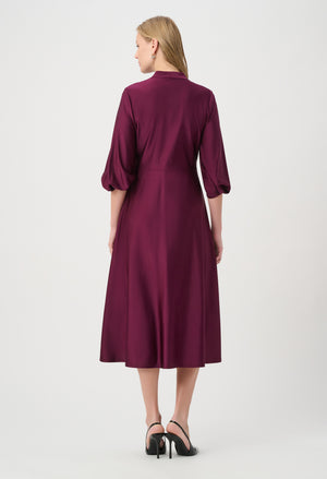 V-neck Belted Midi Dress