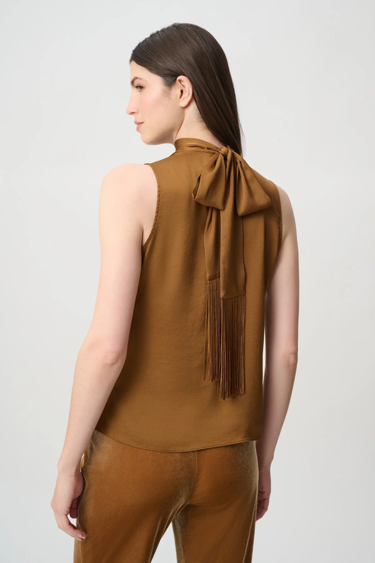 Satin Back Bow Halter Top