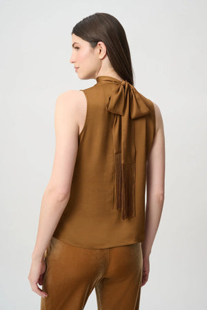 Satin Back Bow Halter Top