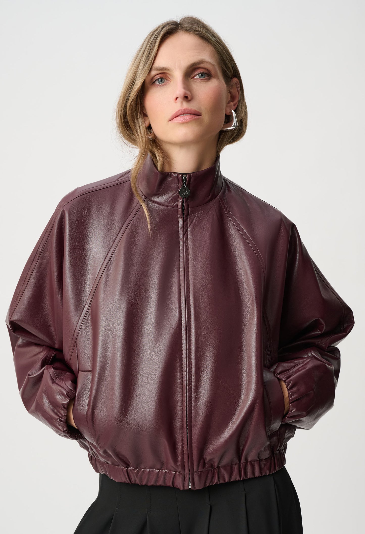 Mock-neck Bomber Jacket
