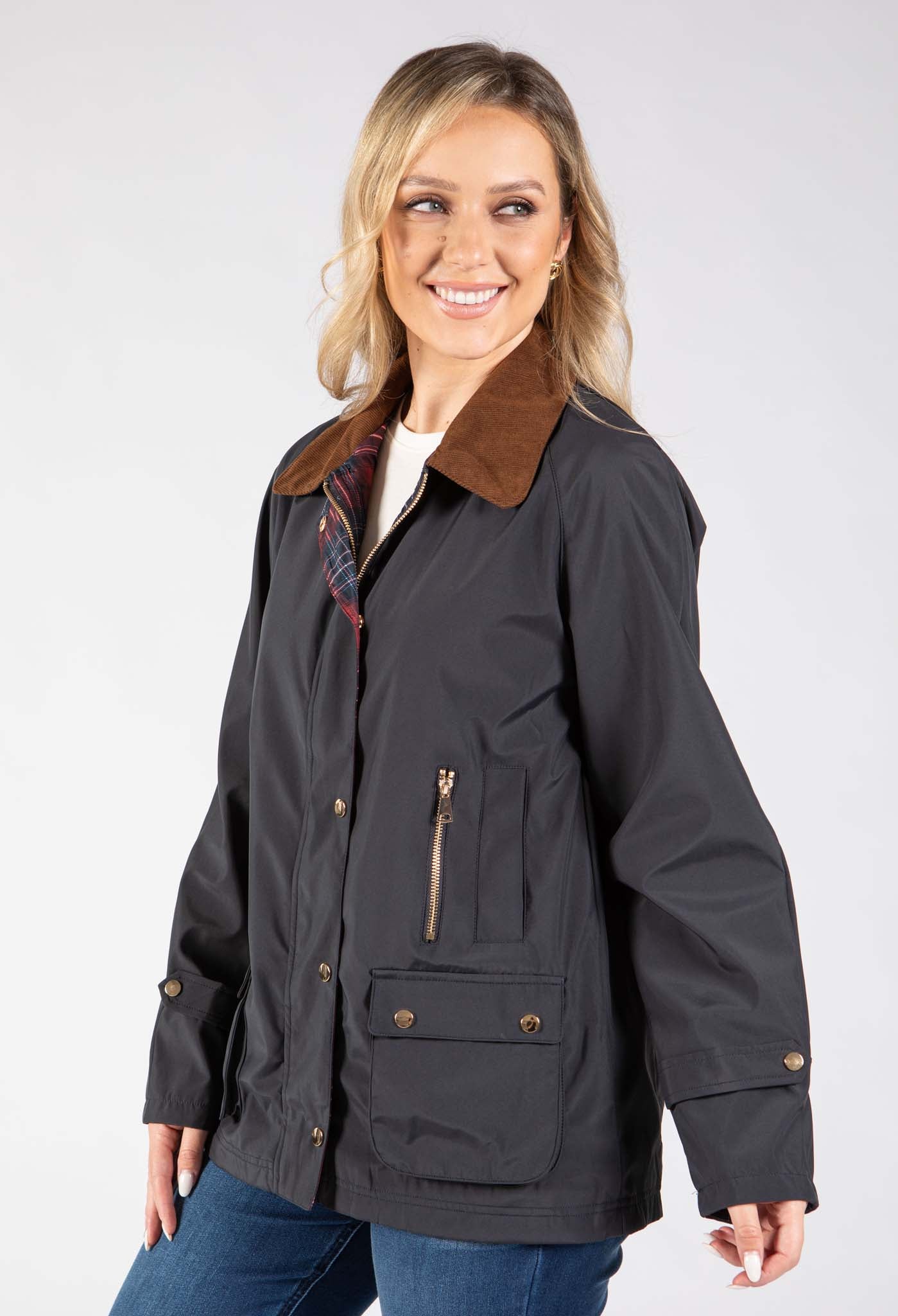 Corduroy Trim Jacket