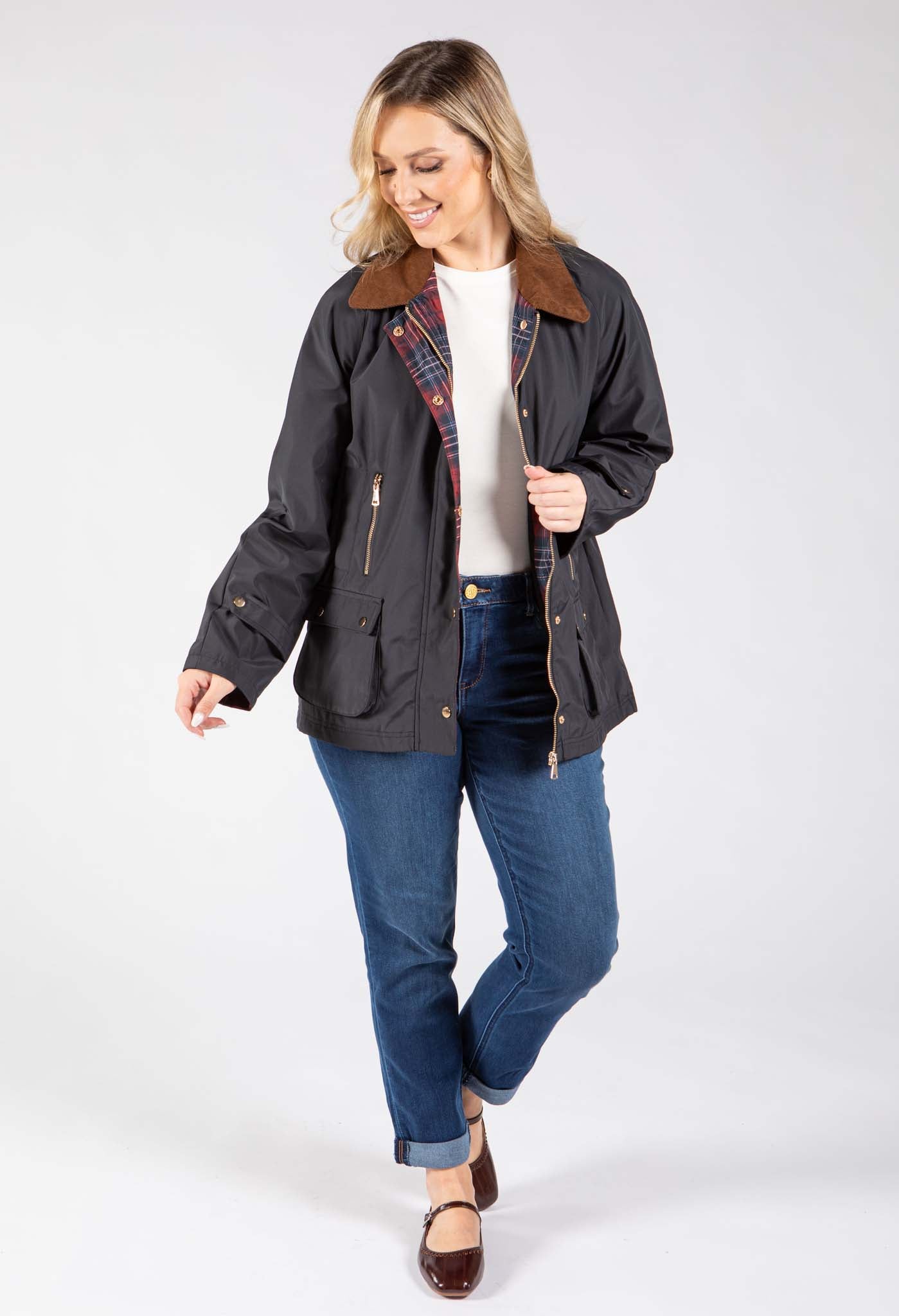 Corduroy Trim Jacket