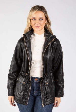 Faux Leather Zip-Up Jacket