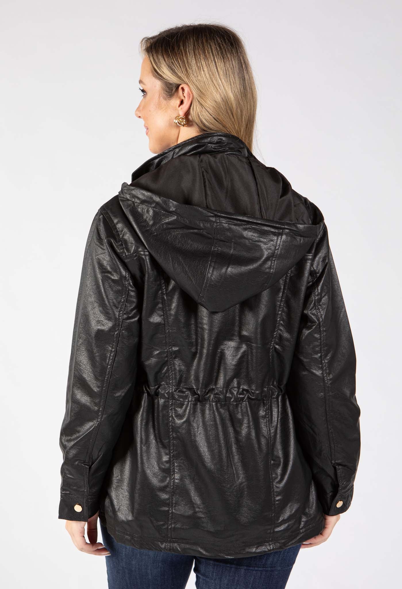Faux Leather Zip-Up Jacket