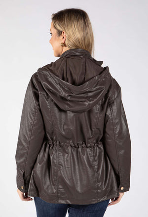 Faux Leather Zip-Up Jacket