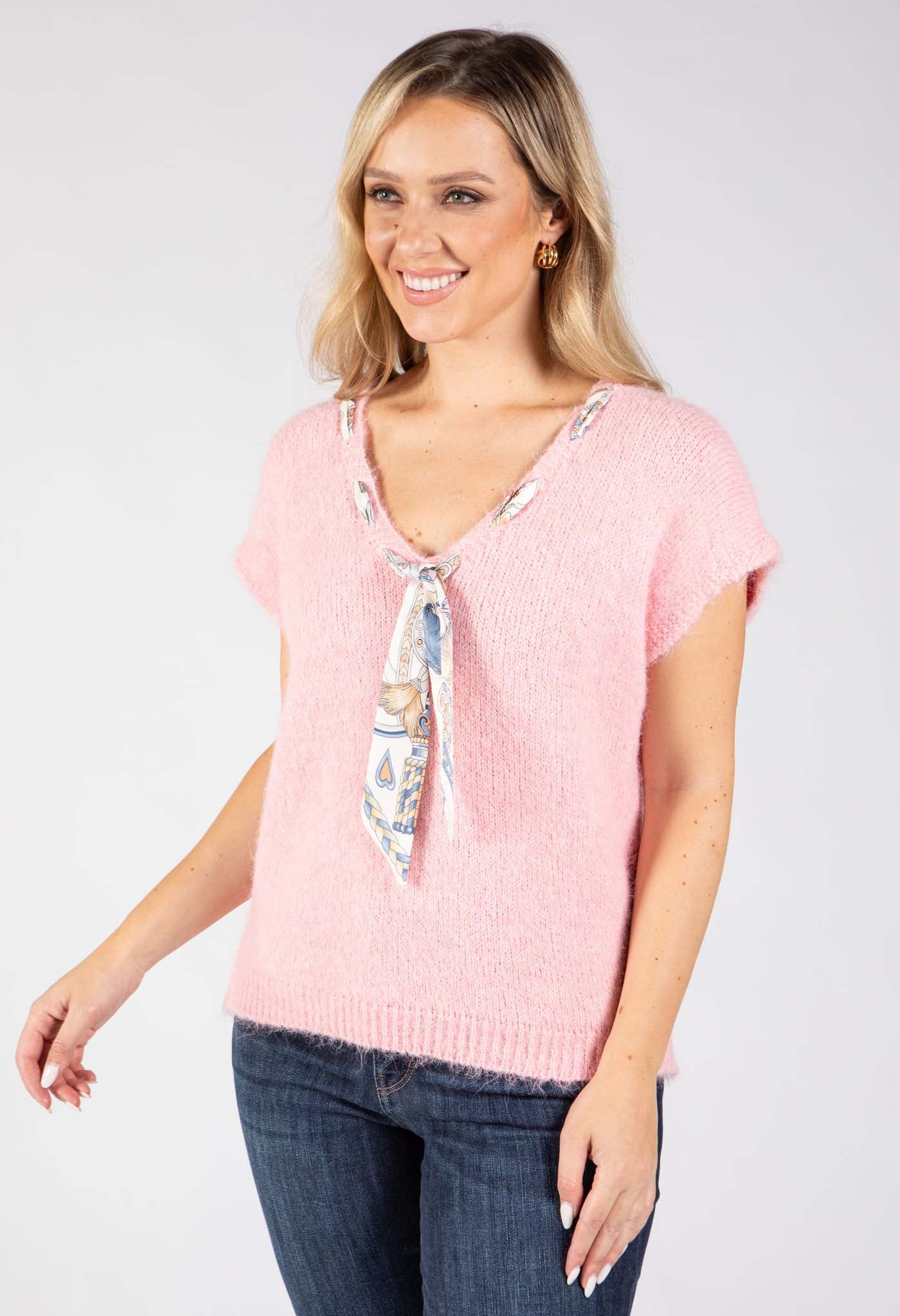 Scarf Detail Knitted Vest
