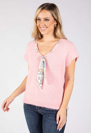 Scarf Detail Knitted Vest