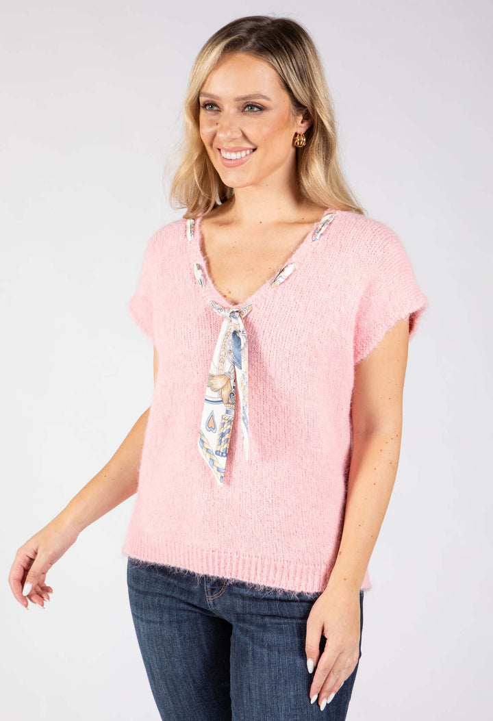Scarf Detail Knitted Vest