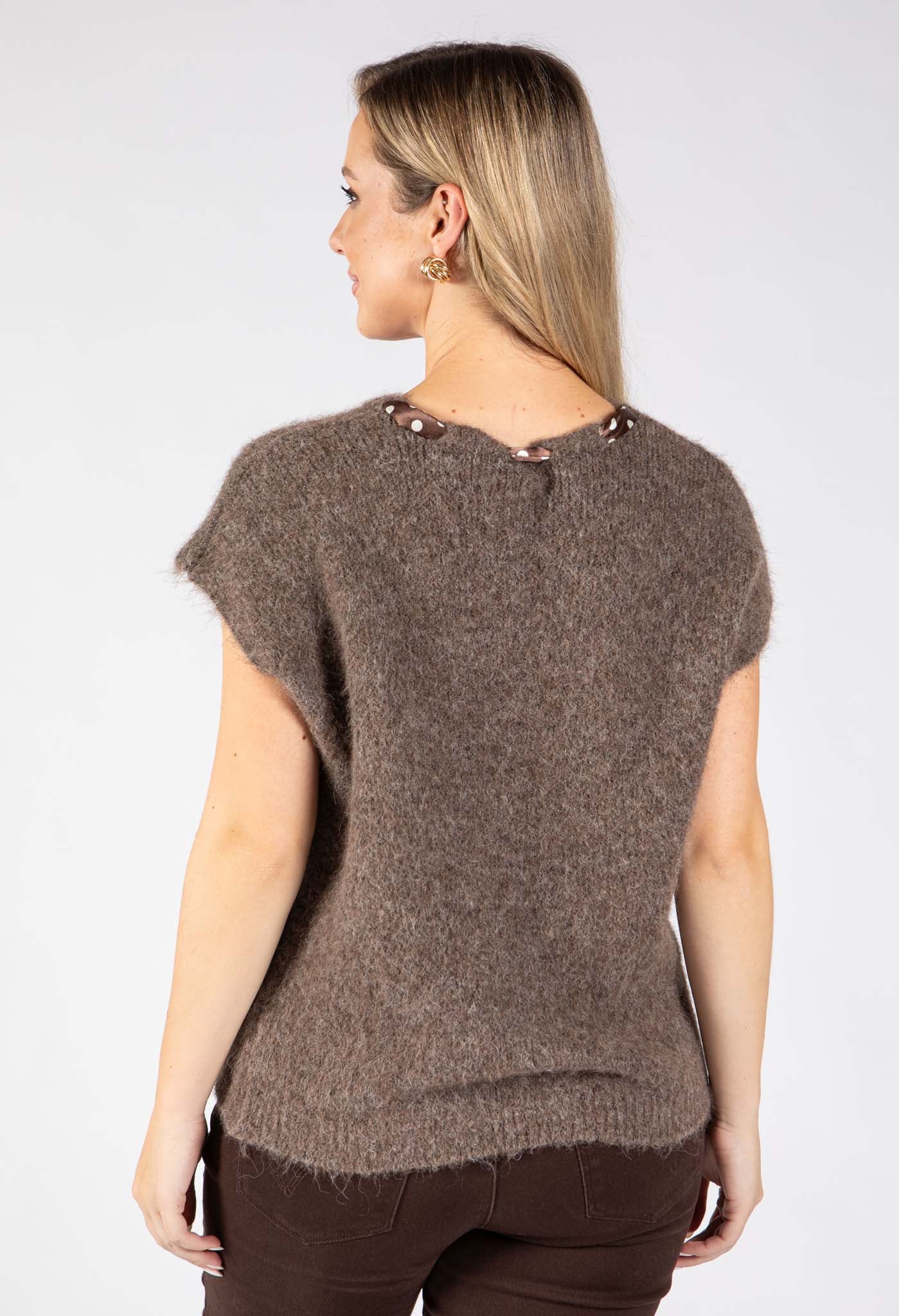 Scarf Detail Knitted Vest