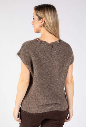 Scarf Detail Knitted Vest