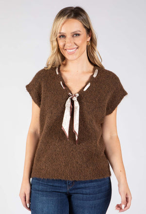 Scarf Detail Knitted Vest