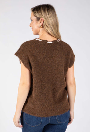 Scarf Detail Knitted Vest