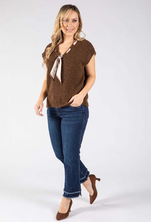 Scarf Detail Knitted Vest