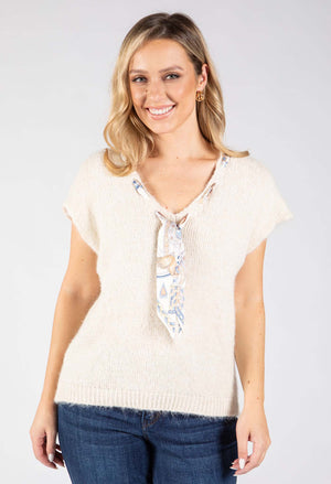 Scarf Detail Knitted Vest