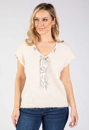 Scarf Detail Knitted Vest