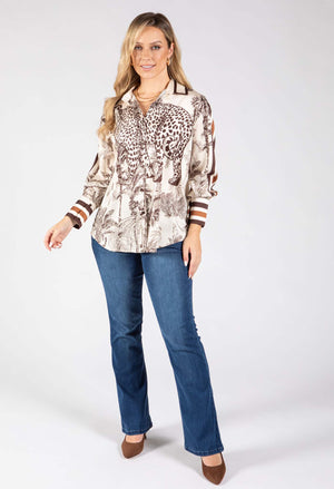 Satin Touch Animal Print Blouse