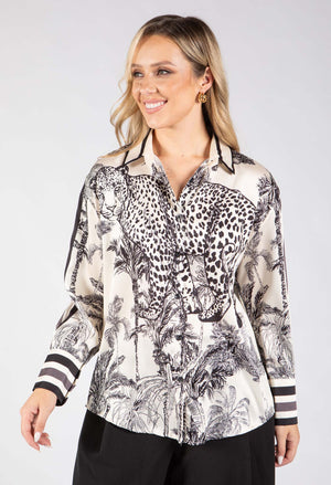 Satin Touch Animal Print Blouse