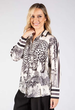 Satin Touch Animal Print Blouse