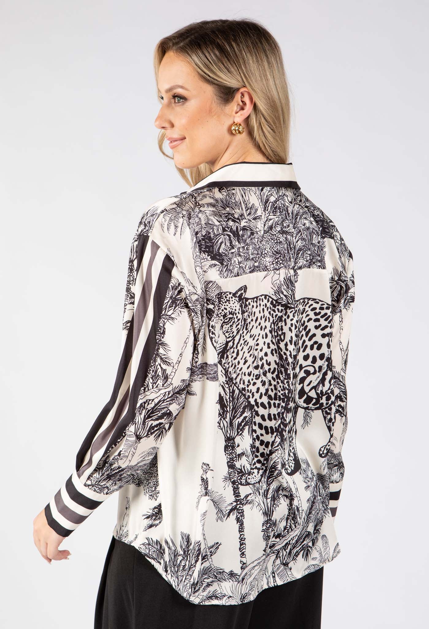Satin Touch Animal Print Blouse