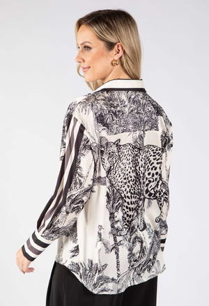 Satin Touch Animal Print Blouse