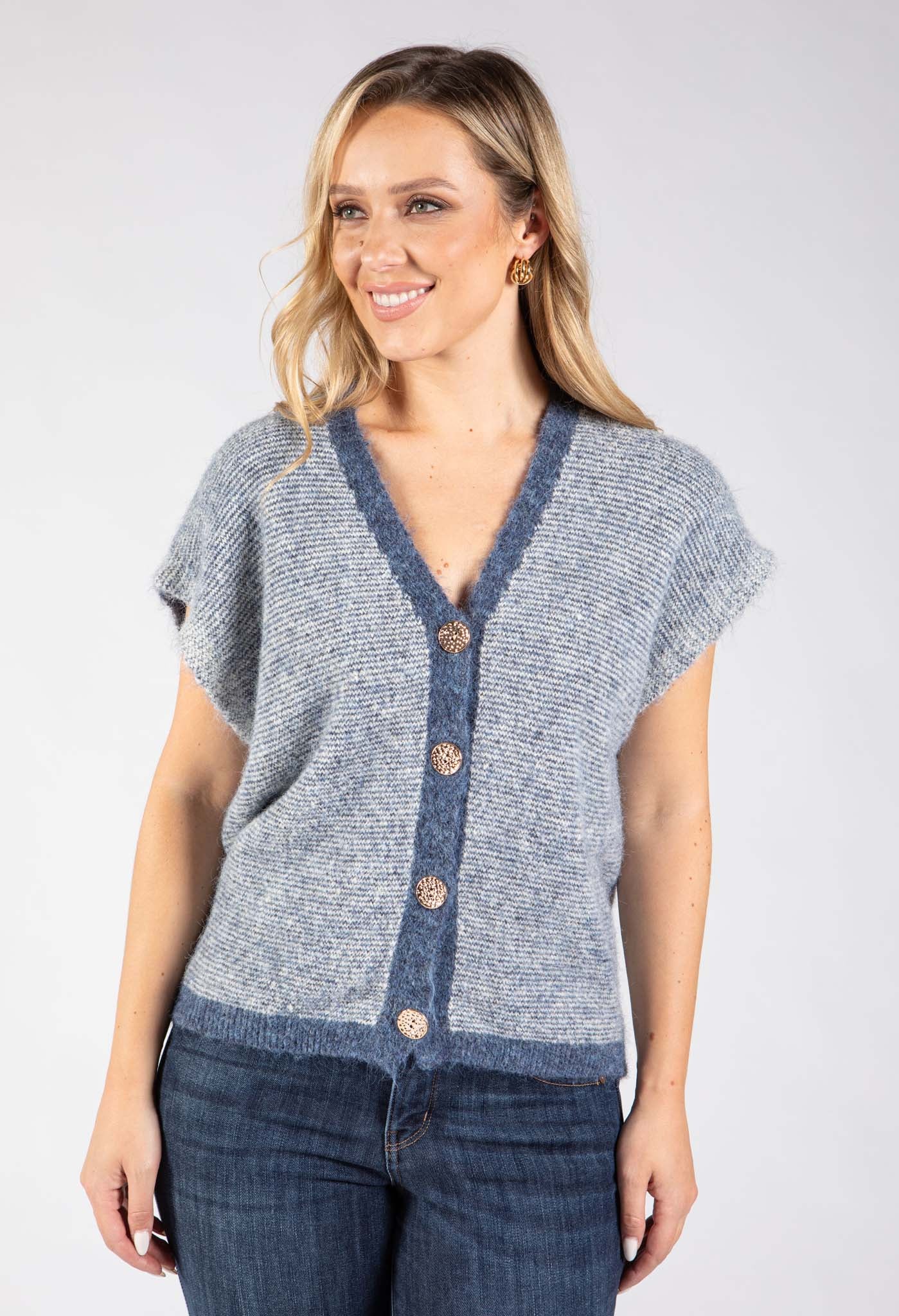 Fine Stripe Knitted Vest
