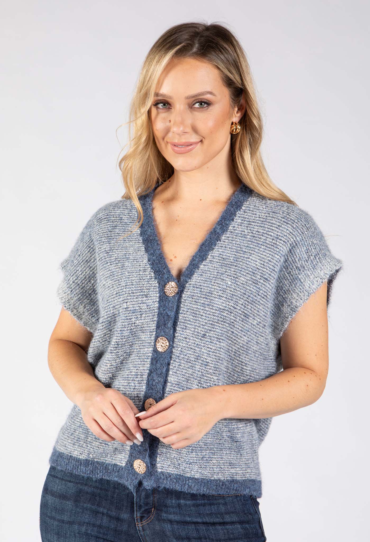 Fine Stripe Knitted Vest