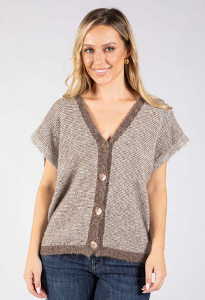 Fine Stripe Knitted Vest