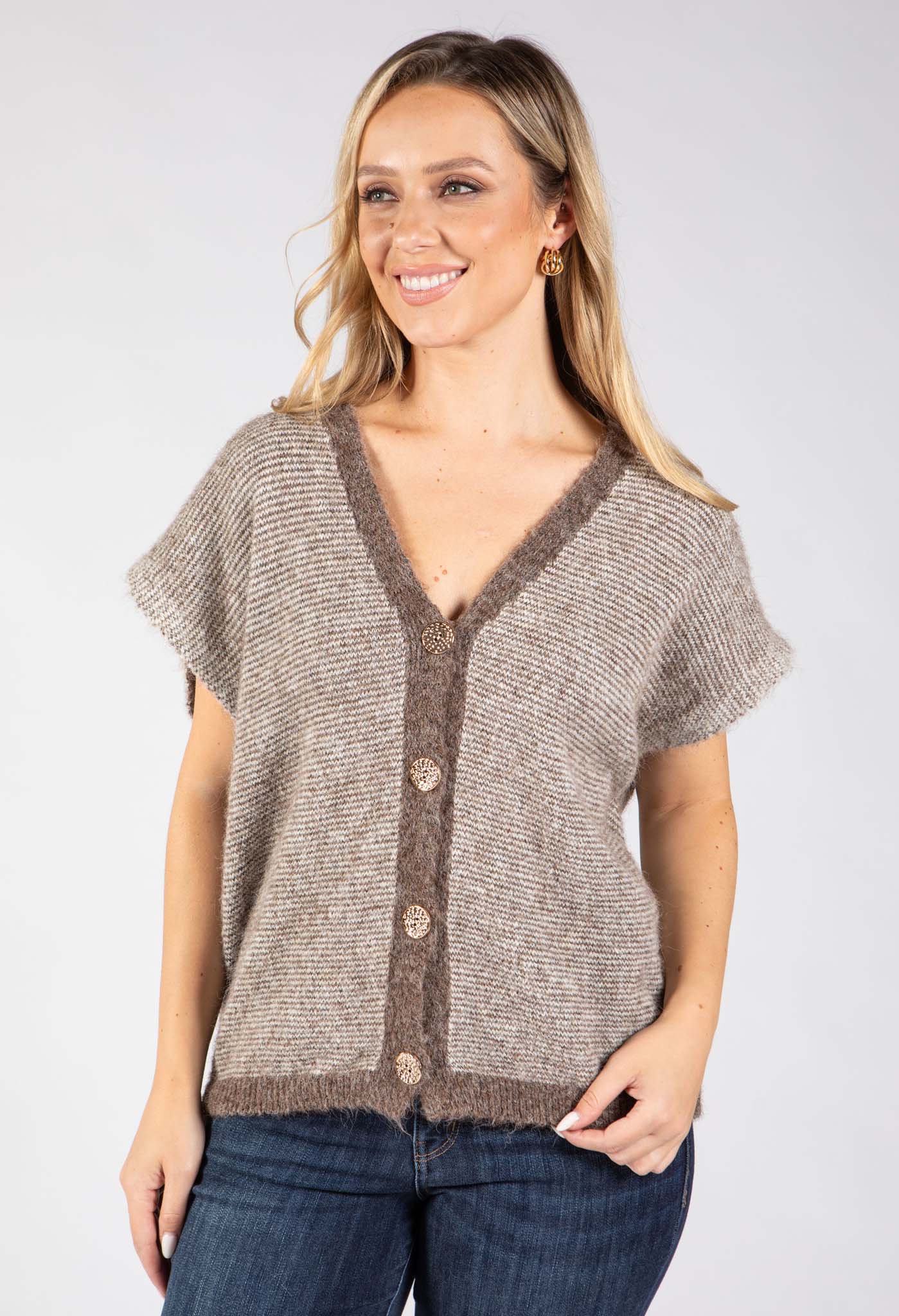 Fine Stripe Knitted Vest