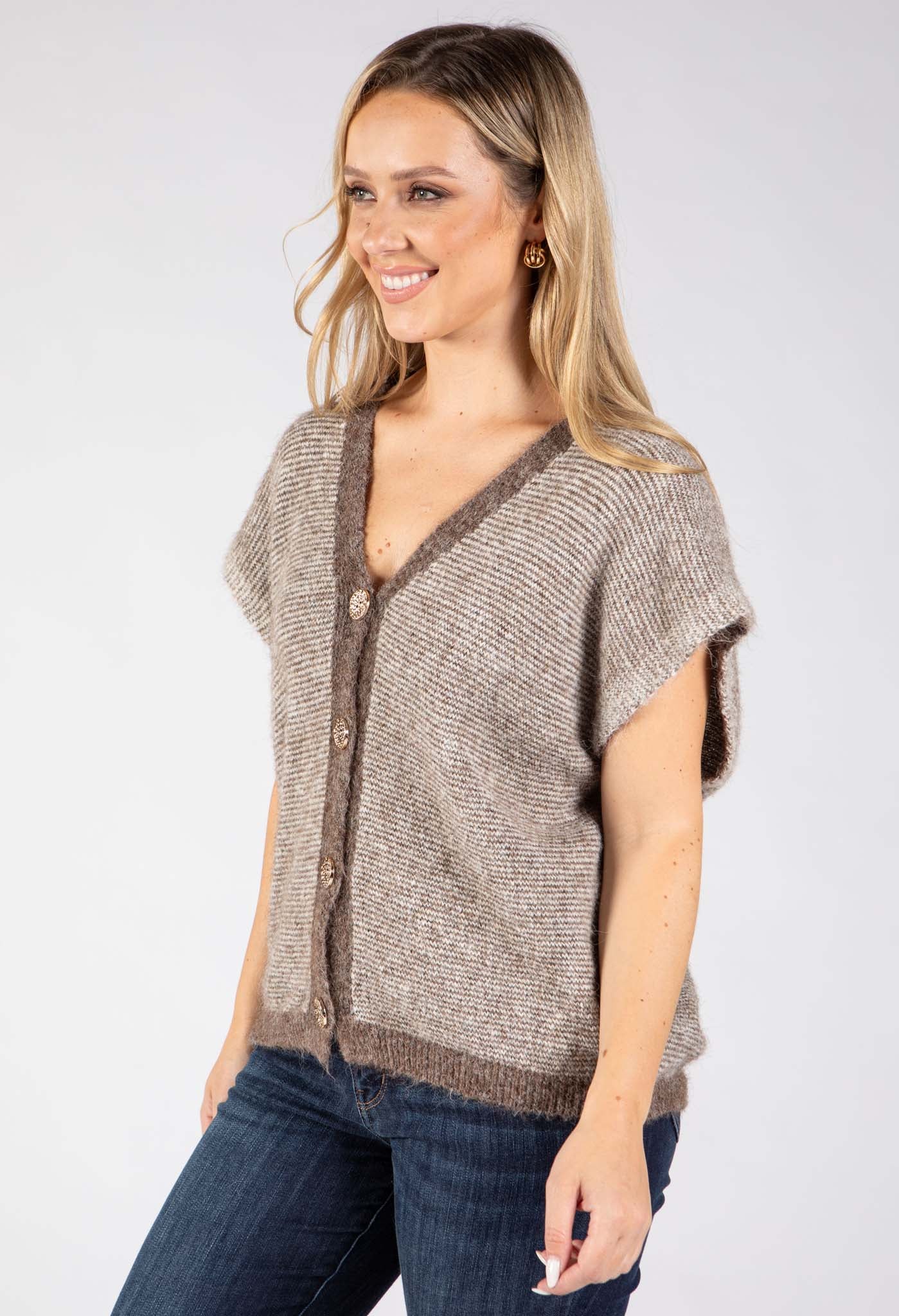 Fine Stripe Knitted Vest