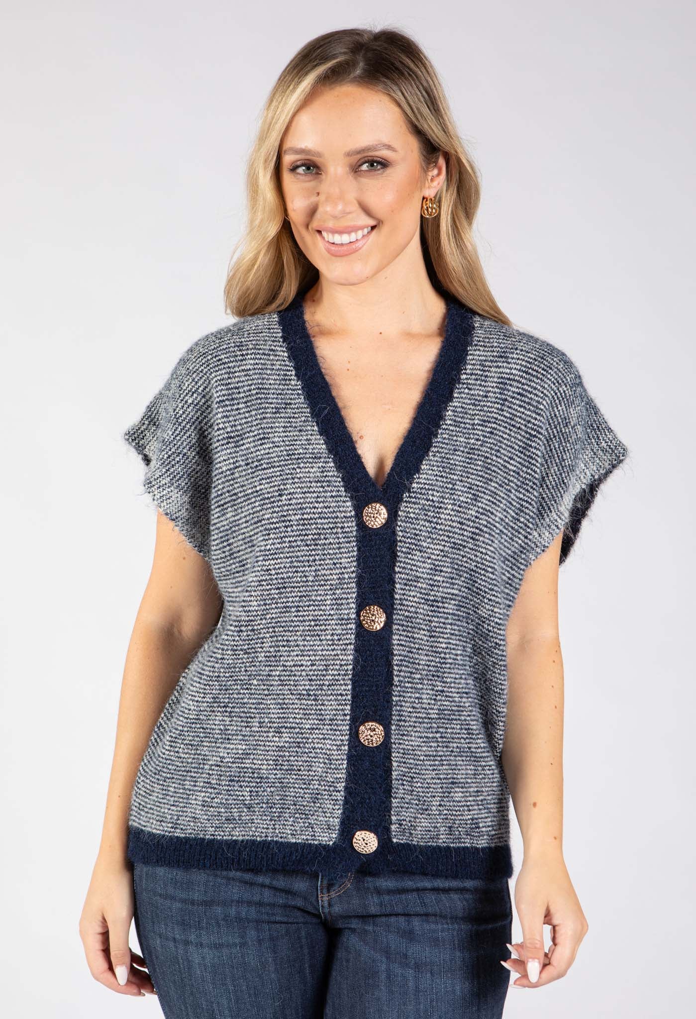 Fine Stripe Knitted Vest