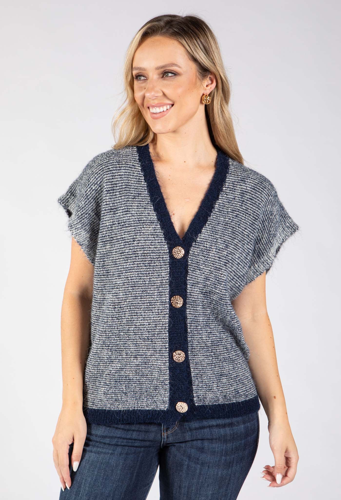 Fine Stripe Knitted Vest