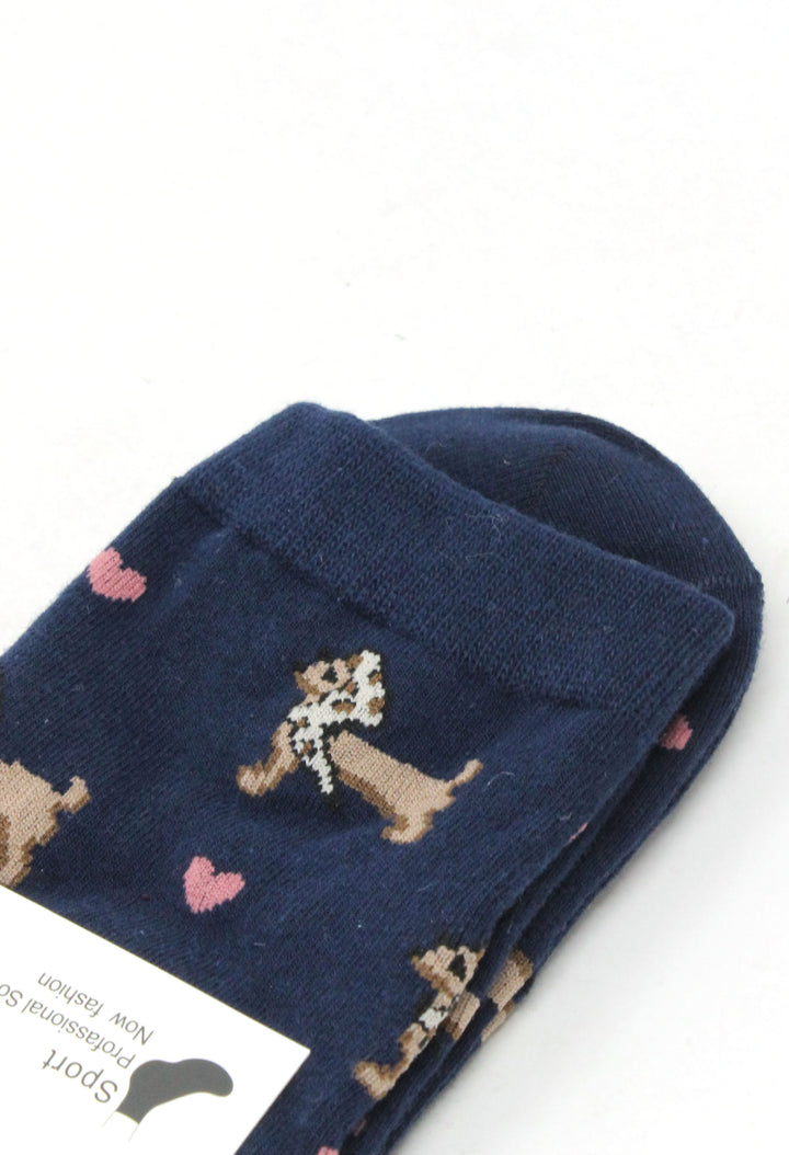 Dachshund and Heart Socks