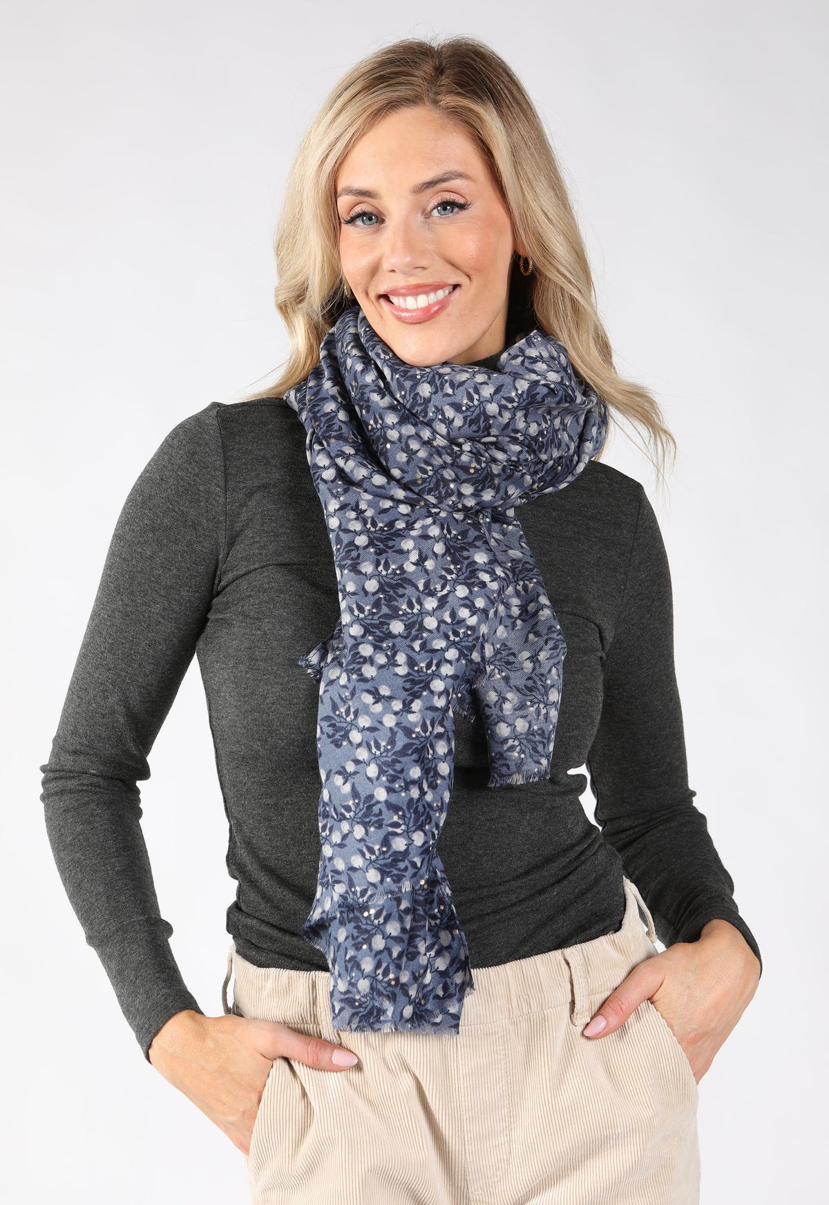 blue scarf
