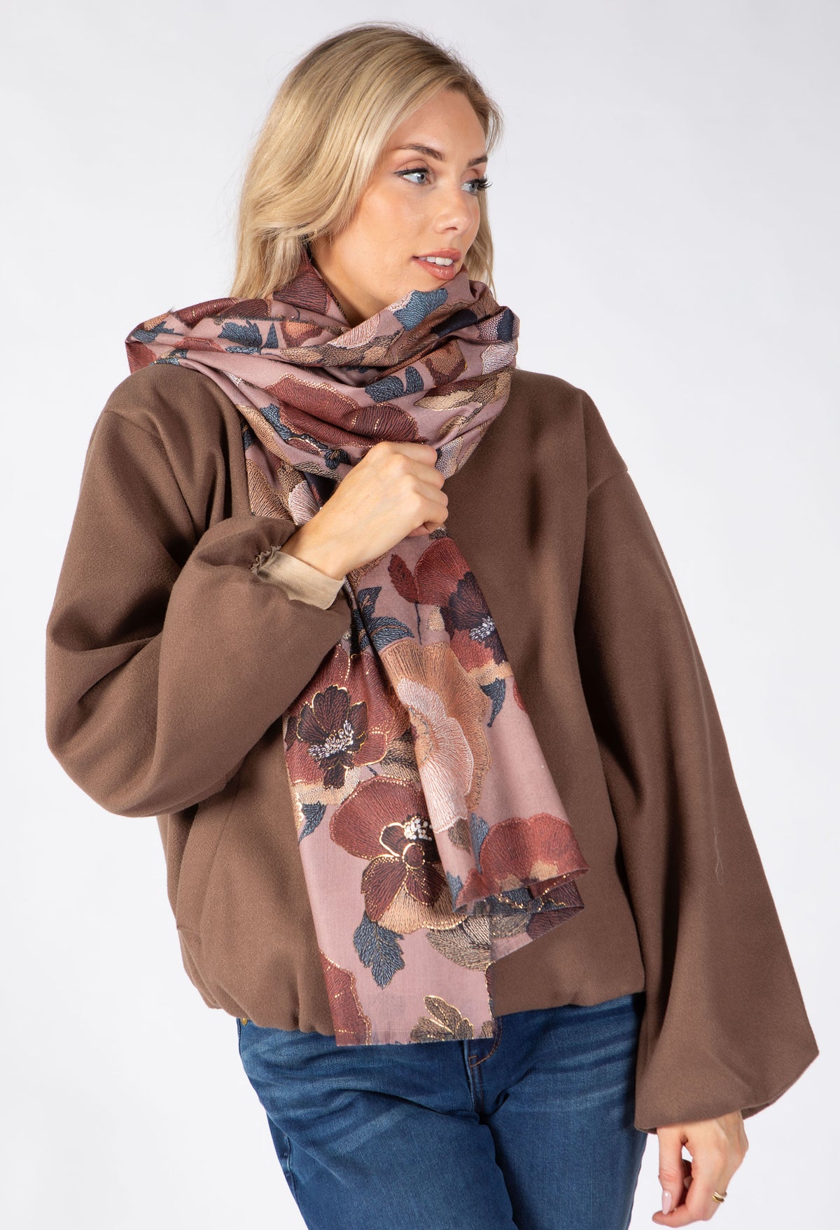 Fall Floral Print Scarf