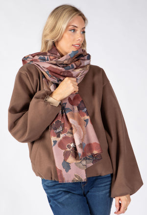 Fall Floral Print Scarf