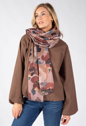 Fall Floral Print Scarf
